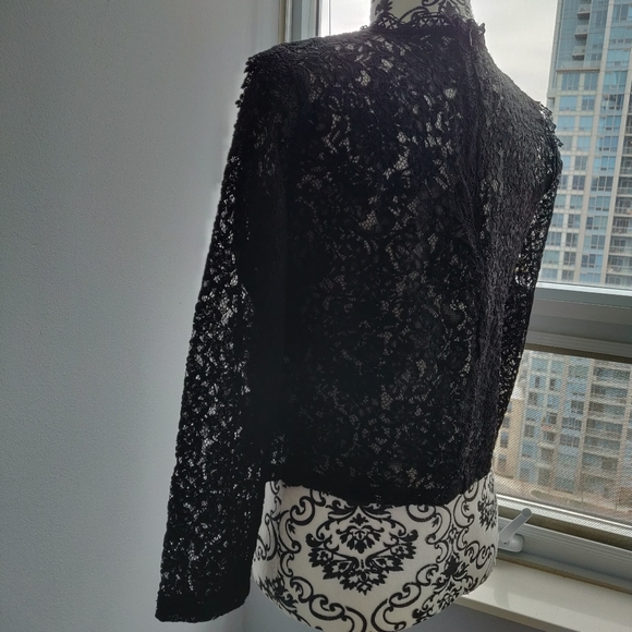 Zara Basic Lace Long sleeve Top in Black - Picture 3 of 8